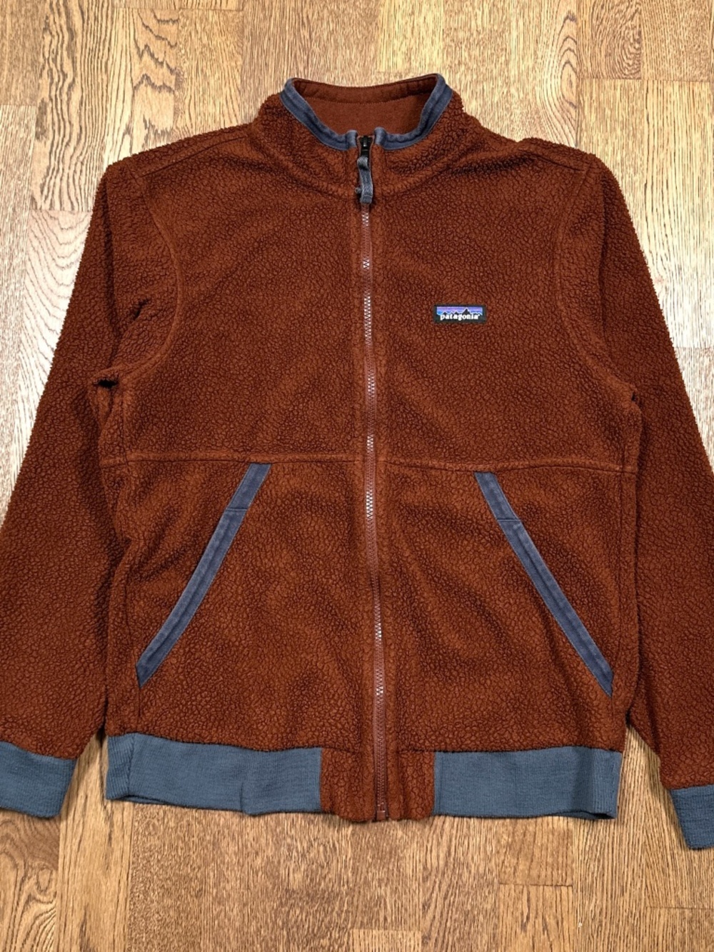 Patagonia Shearling Jacket Fox Red Sherpa Fleece Full Zip Mens Small